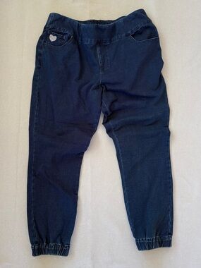 DreamJeannes by Quaker Factory Flat Waist Jogger - Dk Indigo Size L
